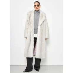 Cesare Gaspari Frakker*Faux Fur Coat Natalie - Hvid
