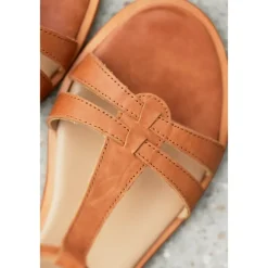 Angulus Sandaler*Feminin Lædersandal med Stropper og Ankelrem Beige