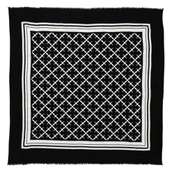 By Malene Birger Tørklæder*Firkantet uldtørklæde med frynser og blomstermotiv Sort