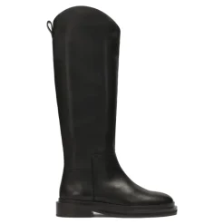 Kazar Støvler*Flad læder støvler med slip-on design Sort