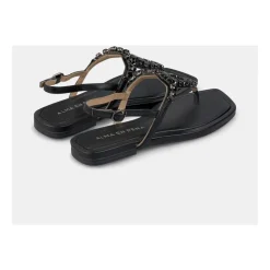 ALMA EN PENA Sandaler*Flad tåsandal med rhinsten Sort
