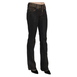 John Galliano Jeans*Flared Denim med Flatterende Talje i Sort