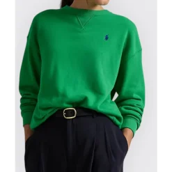 Polo Ralph Lauren Sweatshirts*Fleece Sweatshirt med Rund Hals Grøn
