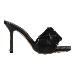 Bottega Veneta Stiletter*Flettede Lido Sandaler Sort