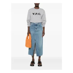 A.P.C. Sweatshirts*Flocked Logo Sweatshirt Grå