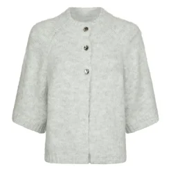 Neo Noir Striktrøjer & Sweatere*Fluffy Knit Cardigan Grå