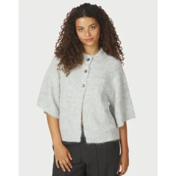 Neo Noir Striktrøjer & Sweatere*Fluffy Knit Cardigan Grå