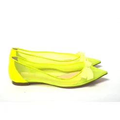 Christian Louboutin Ballerina Sko*Fluro flad sko med spids tå Gul