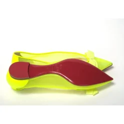 Christian Louboutin Ballerina Sko*Fluro flad sko med spids tå Gul