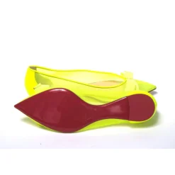 Christian Louboutin Ballerina Sko*Fluro flad sko med spids tå Gul