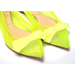 Christian Louboutin Ballerina Sko*Fluro flad sko med spids tå Gul