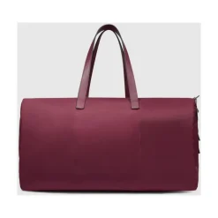 Piquadro Rejsetasker*Foldable duffel bag for women in fabric and leather pocket for Smart Tracker Rød