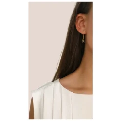 Frk. Lisberg Smykker*Forgyldt sterlingsølv Creoløreringe med røgkvarts Gul