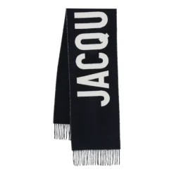 Jacquemus Tørklæder*Fringe Logo Scarf Blå