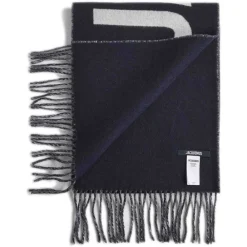 Jacquemus Tørklæder*Fringe Logo Scarf Blå