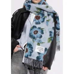 Acne Studios Tørklæder*Fringed Wool Scarf Blå