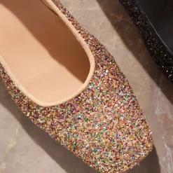Angulus Ballerina Sko*Funklende Glitter Ballerina - Multi Glitter / Sand Multifarvet