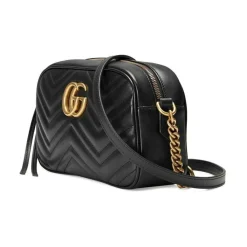 Gucci Skuldertasker*GG Marmont Small Matelassé Shoulder Taske Sort