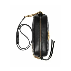 Gucci Skuldertasker*GG Marmont Small Matelassé Shoulder Taske Sort