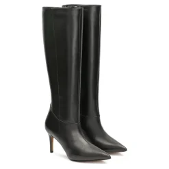 Kazar Støvler*Glat læderstøvler med stilethæl Sort