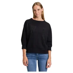 Betty Barclay Sweatshirts*Glitrende Sweatshirt med Ståkrave Sort