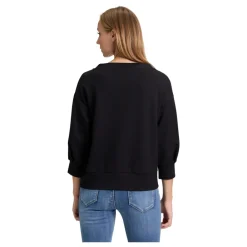 Betty Barclay Sweatshirts*Glitrende Sweatshirt med Ståkrave Sort