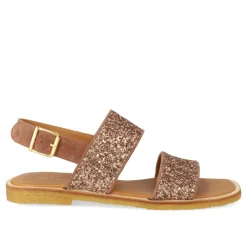 Angulus Sandaler*Glitter Sandal i Ler Glitter Brun