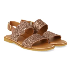 Angulus Sandaler*Glitter Sandal i Ler Glitter Brun