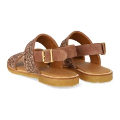 Angulus Sandaler*Glitter Sandal i Ler Glitter Brun