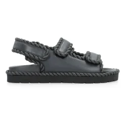 Bottega Veneta Sandaler*Flade Sandaler med Torchon Pynt Grå