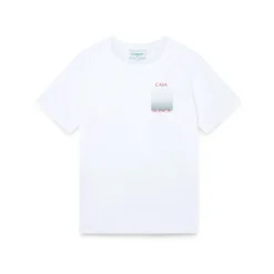 Casablanca T-Shirts*Gradient Square Printed White T-shirt Hvid
