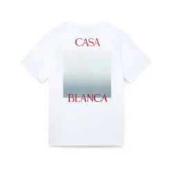 Casablanca T-Shirts*Gradient Square Printed White T-shirt Hvid