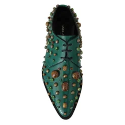 Dolce & Gabbana Snøresko*Læder Krystal Kjole Broque Sko Grøn