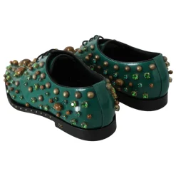 Dolce & Gabbana Snøresko*Læder Krystal Kjole Broque Sko Grøn