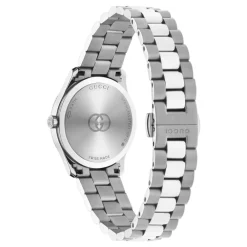 Gucci Ure*G-Timeless 29 mm rustfrit stål urkasse, burgundy urskive, rustfrit stål armbånd, kvarts bevægelse Grå