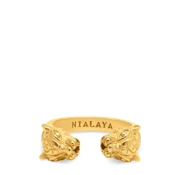 Nialaya Smykker*d Panther Ring Gul