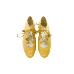 Ines de la Fressange Paris Snøresko*e Åbne Tå Richelieu Lædersko Gul