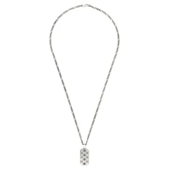 Gucci Smykker*Halskæde med mærke i sterlingsølv med bi og Double G motiv Grå