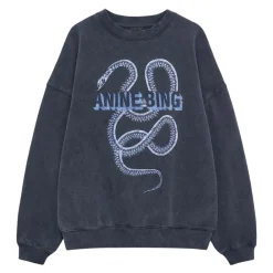 Anine Bing Sweatshirts*Harvey Crew Sweatshirt Snake Blå