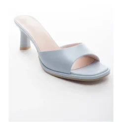 Estro Stiletter*Heeled Leather Mules Blå