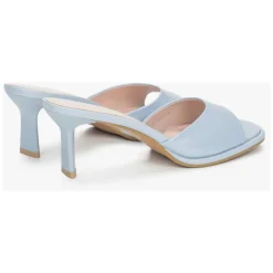 Estro Stiletter*Heeled Leather Mules Blå