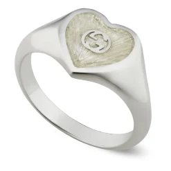 Gucci Smykker*Hjerte Ring med Sammenflettet G Grå