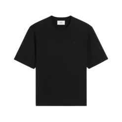 Ami Paris T-Shirts*Hjerte Tone-on-Tone T-shirt Sort
