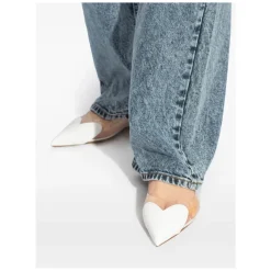 Alaïa Ballerina Sko*Hjerte-motiv slingback flade sko Hvid