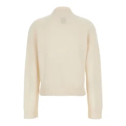 Allude Striktrøjer & Sweatere*Højhalset jumper med ribstrikket design Hvid