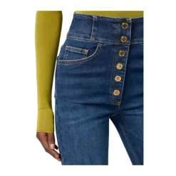 Elisabetta Franchi Jeans*Højtaljede jeans med knapper Blå