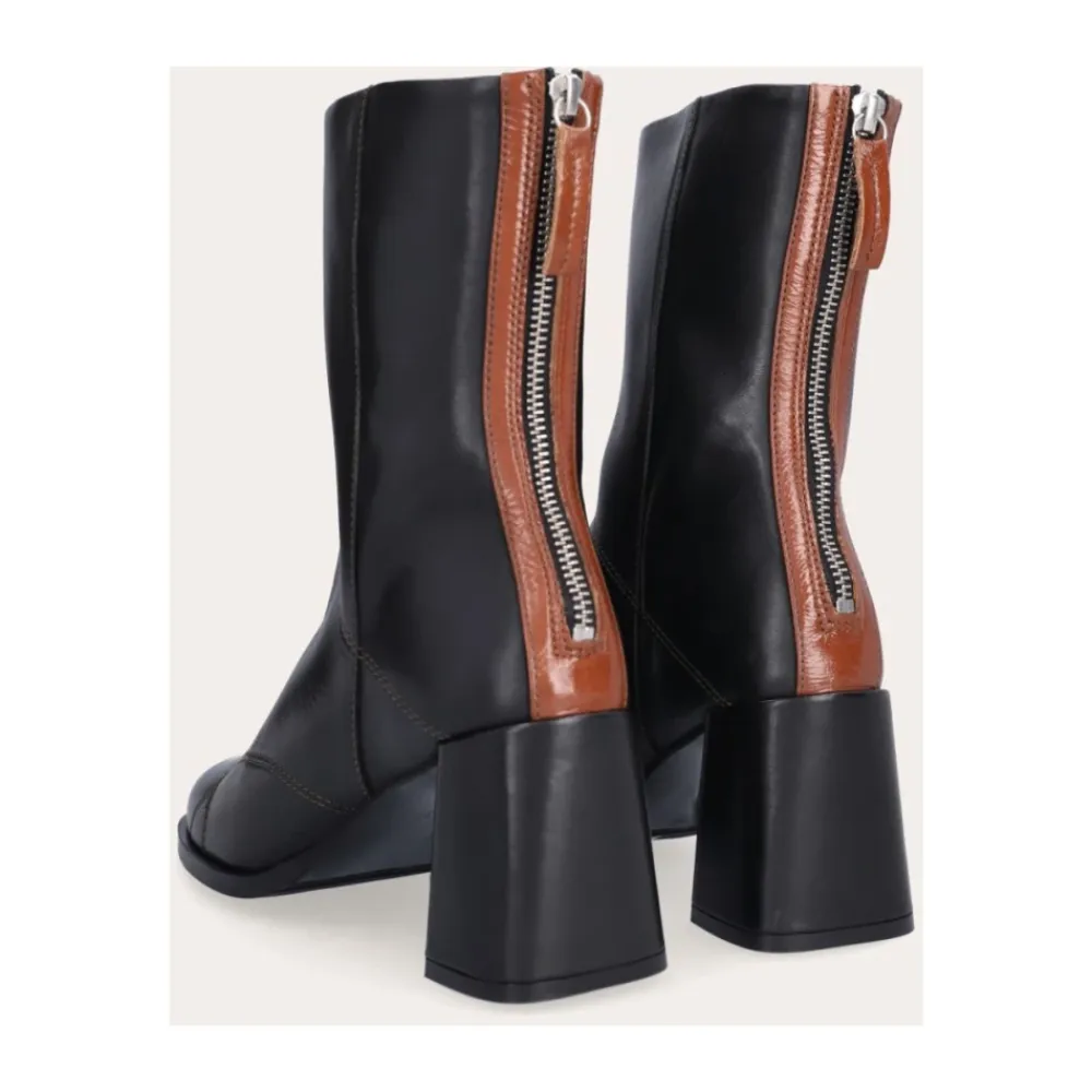 Billi Bi Støvler*Håndlavede Læderstøvler med Blokhæl Sort