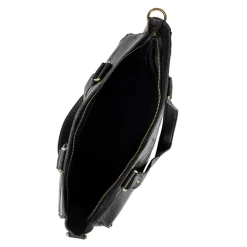 RE:DESIGNED Indkøbstasker*Håndlavet Læder Crossbody Taske Sort