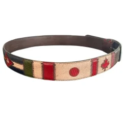 Paolo Vitale Bælter*Håndlavet Læderbælte - Model 1087499 Multifarvet