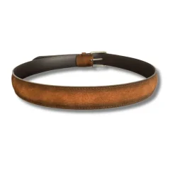 Paolo Vitale Bælter*Håndlavet Ruskindbælte - Model 1110716 Brun